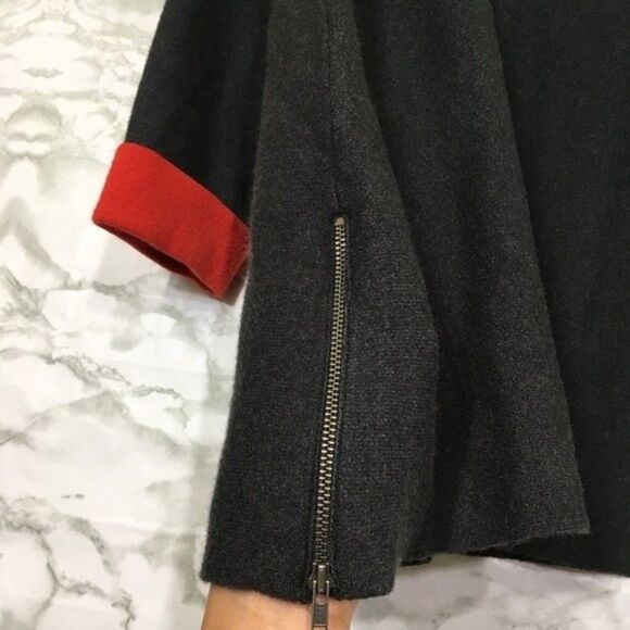 NANETTE LEPORE SOFT WOOL BLEND TUNIC SWEATER‎ WITH SIDE ZIPPER 3/4 SLEEVE LARGE - Picture 3 of 12